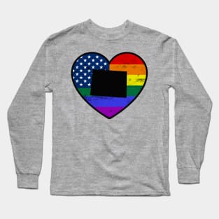 Colorado United States Gay Pride Flag Heart Long Sleeve T-Shirt